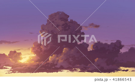 夕日と入道雲 41866543