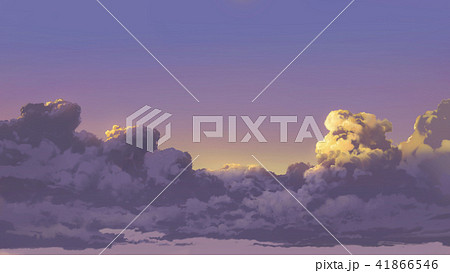 夕日と入道雲 41866546