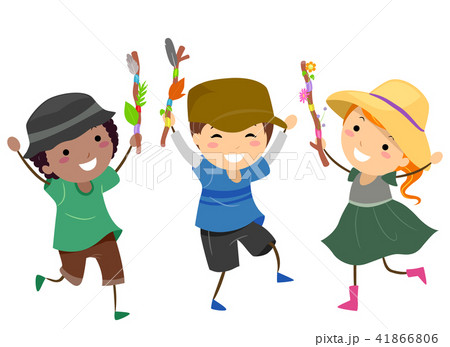 Stickman Kids Journey Stick Illustration 41866806