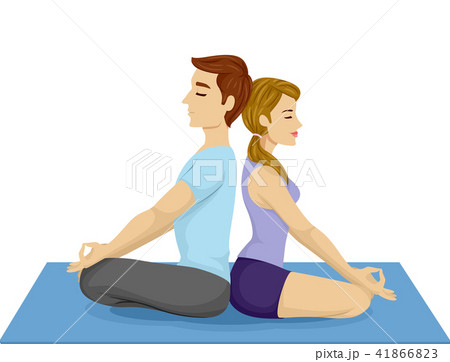 Couple yoga poses - Stock Illustration [63828667] - PIXTA