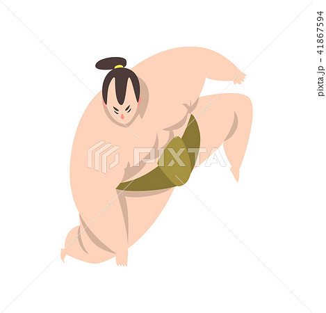 Sumoist athlete character fighting, Japanese martial art fighter vector Illustration on a white 41867594