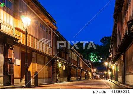金沢　ひがし茶屋街　夜景 41868051