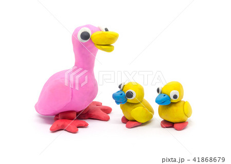 Play dough Duck mather and son on white background 41868679