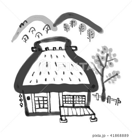 藁葺き屋根の家　懐かしき風景 41868889