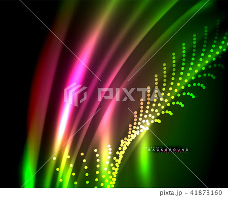 Neon glowing techno lines, hi-tech futuristic abstract background template with square shapes 41873160
