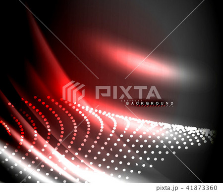 Neon glowing techno lines, hi-tech futuristic abstract background template with square shapes Neon glowing techno lines, hi-tech futuristic abstract background template with square shapes 41873360