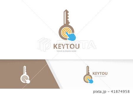 Vector key and click logo combination. Lock and cursor symbol or icon. Unique house and digital Vector key and click logo combination. Lock and cursor symbol or icon. Unique house and digital 41874958