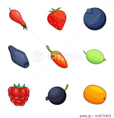 Sucrose icons set, cartoon style 41875903
