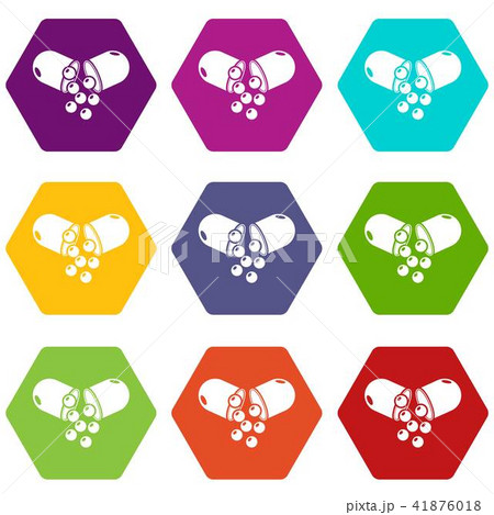 Capsule pill icons set 9 vector Capsule pill icons set 9 vector 41876018