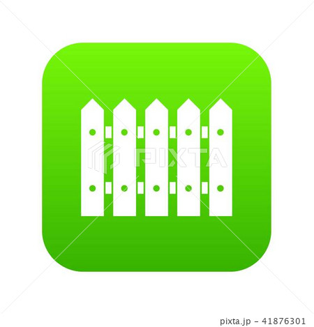 Wooden fence icon digital green 41876301