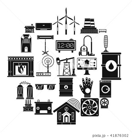 Generator icons set, simple style 41876302