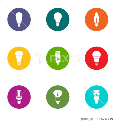 Energy saving lamp icons set, flat style 41876339