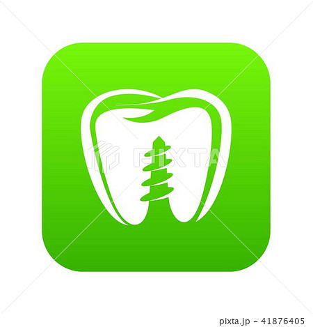 Denture implant icon, simple black style Denture implant icon, simple black style 41876405