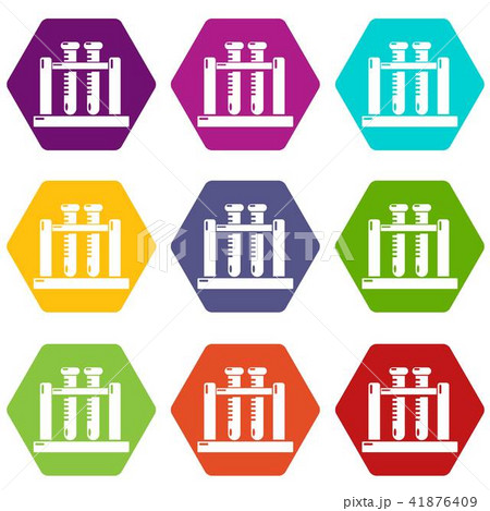 Medical test tubes icons set 9 vector 41876409