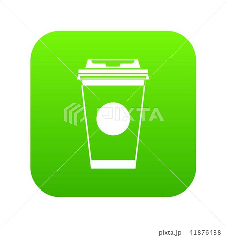 Paper coffee cup icon digital green 41876438