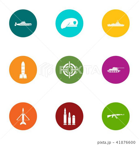 Defense equipment icons set, flat style 41876600