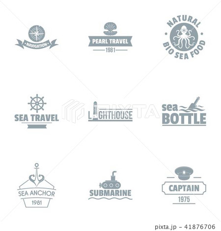 Submarine travel logo set, simple style Submarine travel logo set, simple style 41876706