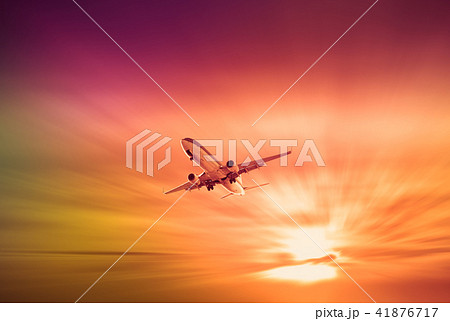 Big plane at sunrise time 41876717