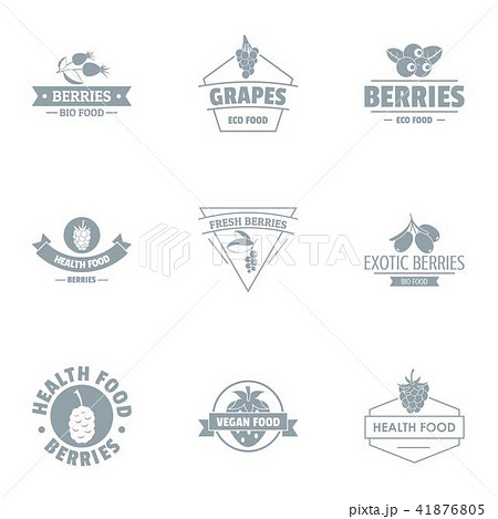 Grapes logo set, simple style Grapes logo set, simple style 41876805