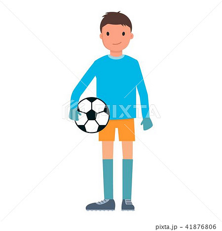 Goalkeeper with ball icon, flat style 41876806