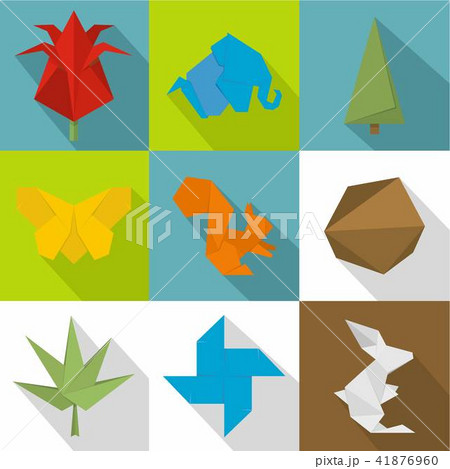 Paper bauble icons set, flat style Paper bauble icons set, flat style 41876960
