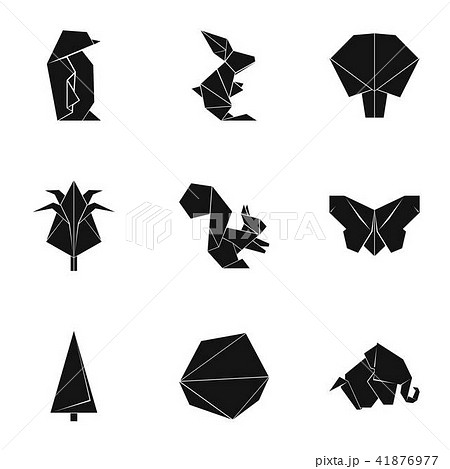 Paper frippery icons set, simple style Paper frippery icons set, simple style 41876977