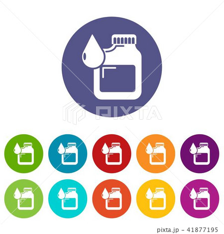 Canister engine oil icons set vector color Canister engine oil icons set vector color 41877195