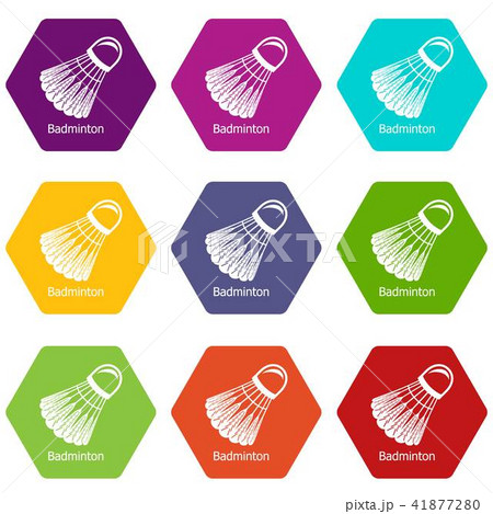 Badminton Icons Set 9 Vectorのイラスト素材