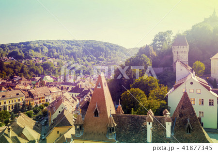 Image of view from Clock tower in Sighisoara Image of view from Clock tower in Sighisoara 41877345