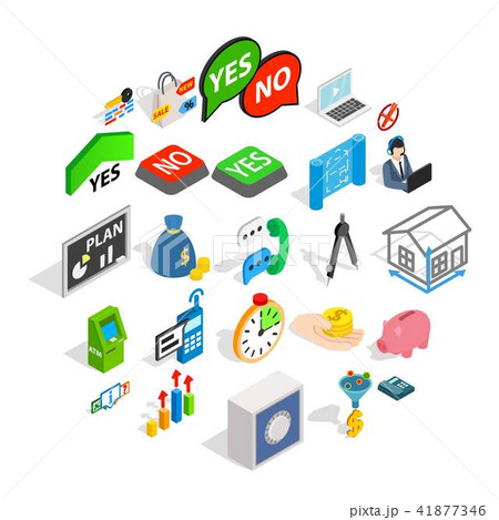ATM icons set, isometric style 41877346