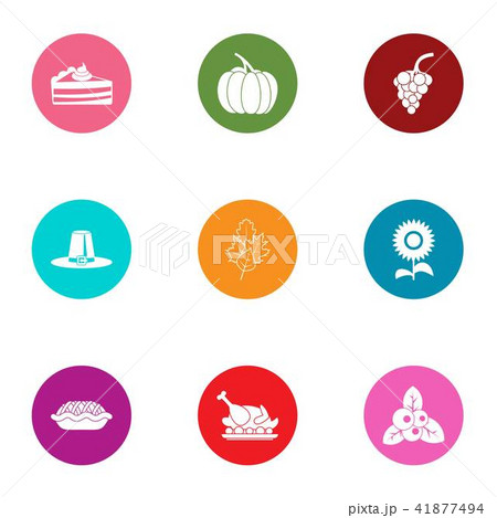 Victuals icons set, flat style 41877494