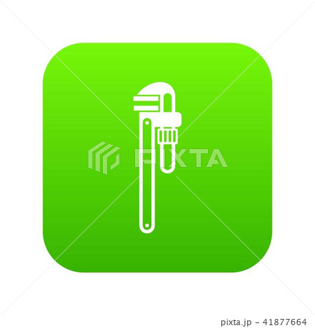 Pipe or monkey wrench icon digital green Pipe or monkey wrench icon digital green 41877664