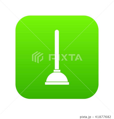 Toilet plunger icon digital green 41877682