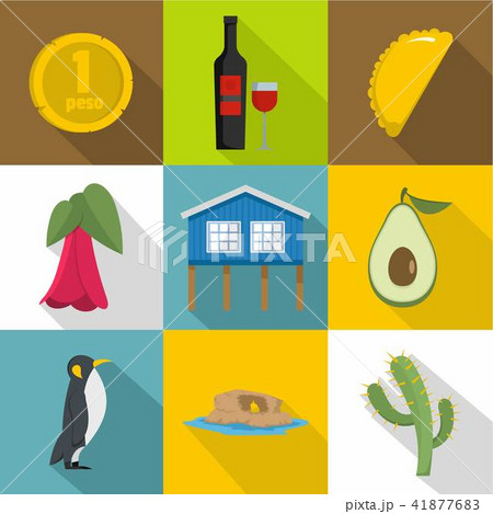 Peso icons set, flat style 41877683