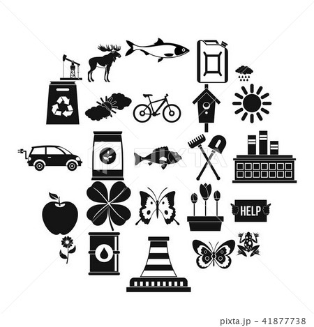 Natural resources icons set, simple style Natural resources icons set, simple style 41877738