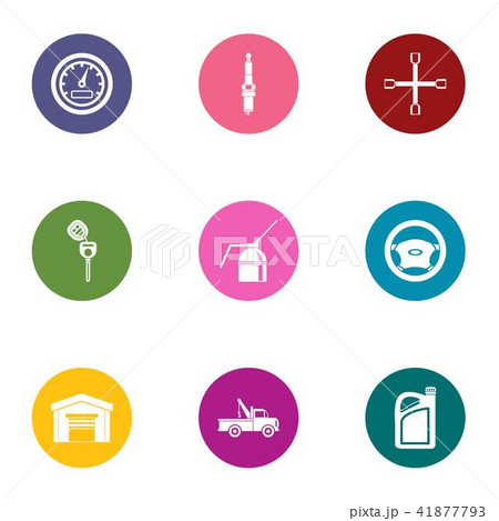 Fix mechanical equipment icons set, flat style Fix mechanical equipment icons set, flat style 41877793