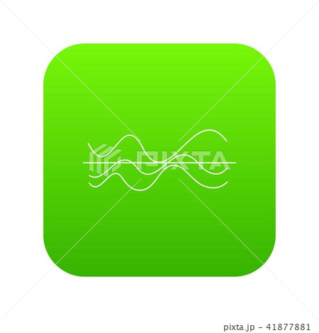 Sound waves icon digital green 41877881