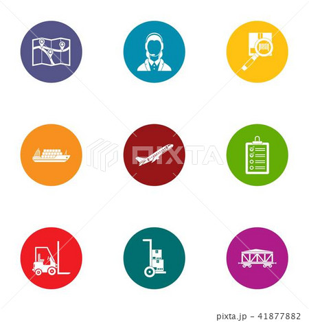 Movement icons set, flat style 41877882