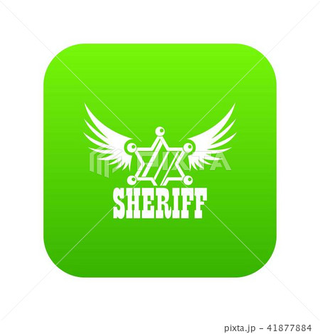 Sheriff icon green vector Sheriff icon green vector 41877884