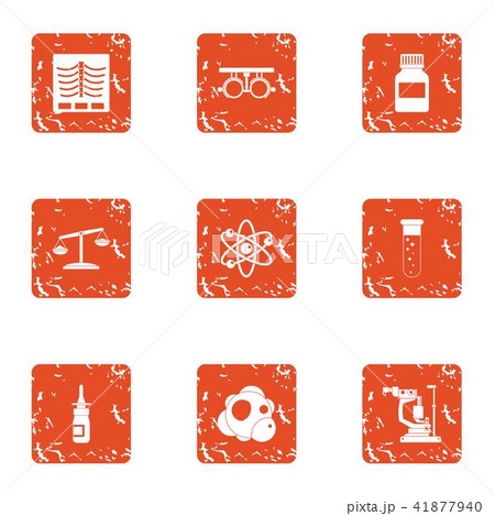 Skin treatment icons set, grunge style 41877940