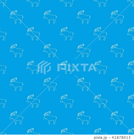 Elk pattern vector seamless blue 41878013