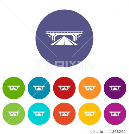 Concrete bridge icons set vector color 41878262