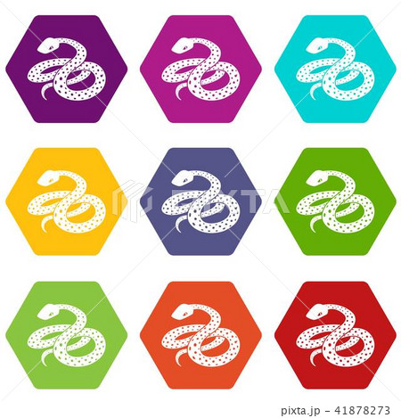 Mexican kingsnake icons set 9 vector 41878273