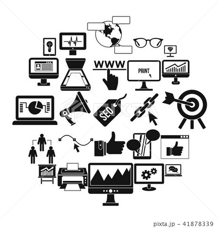 Recovering the hard drive icons set, simple style 41878339