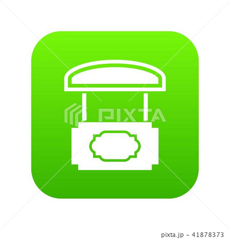 Wood stall icon green vector 41878373