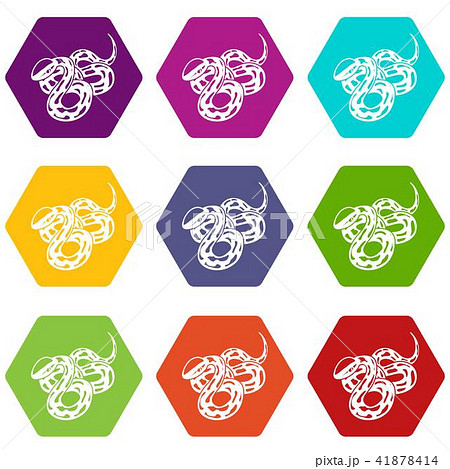 Texas snake icons set 9 vector Texas snake icons set 9 vector 41878414