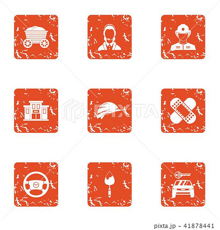 Labour service icons set, grunge style Labour service icons set, grunge style 41878441