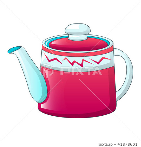 Red tea pot icon, cartoon style 41878601