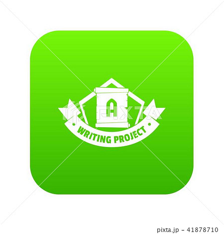 Writing project icon green vector 41878710