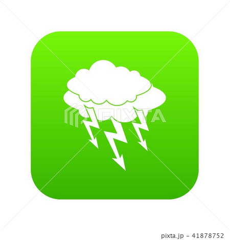 Lightning bolt icon digital green 41878752